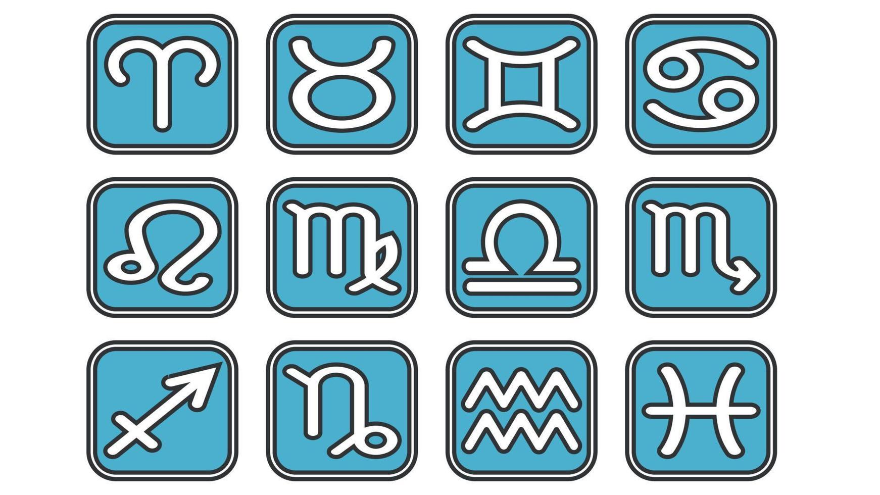 Set of the twelve Zodiac simbols vector