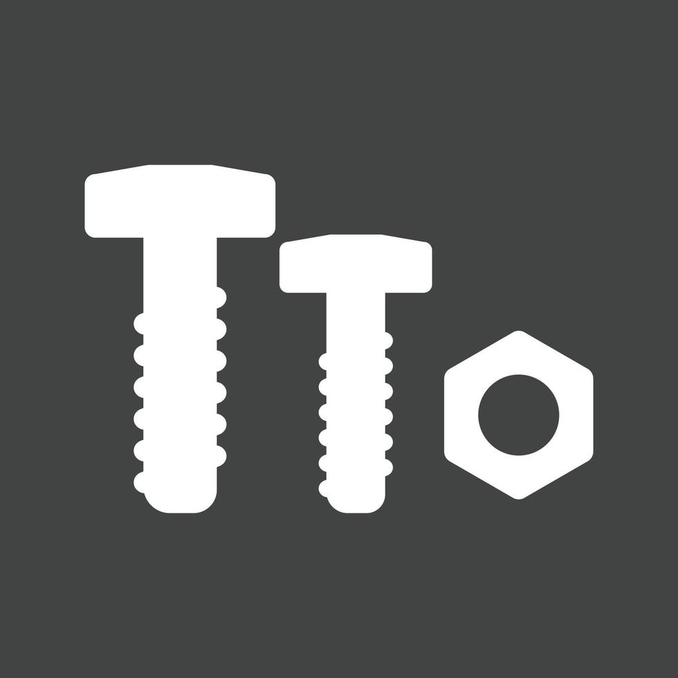 Nut and Bolt Glyph Inverted Icon vector