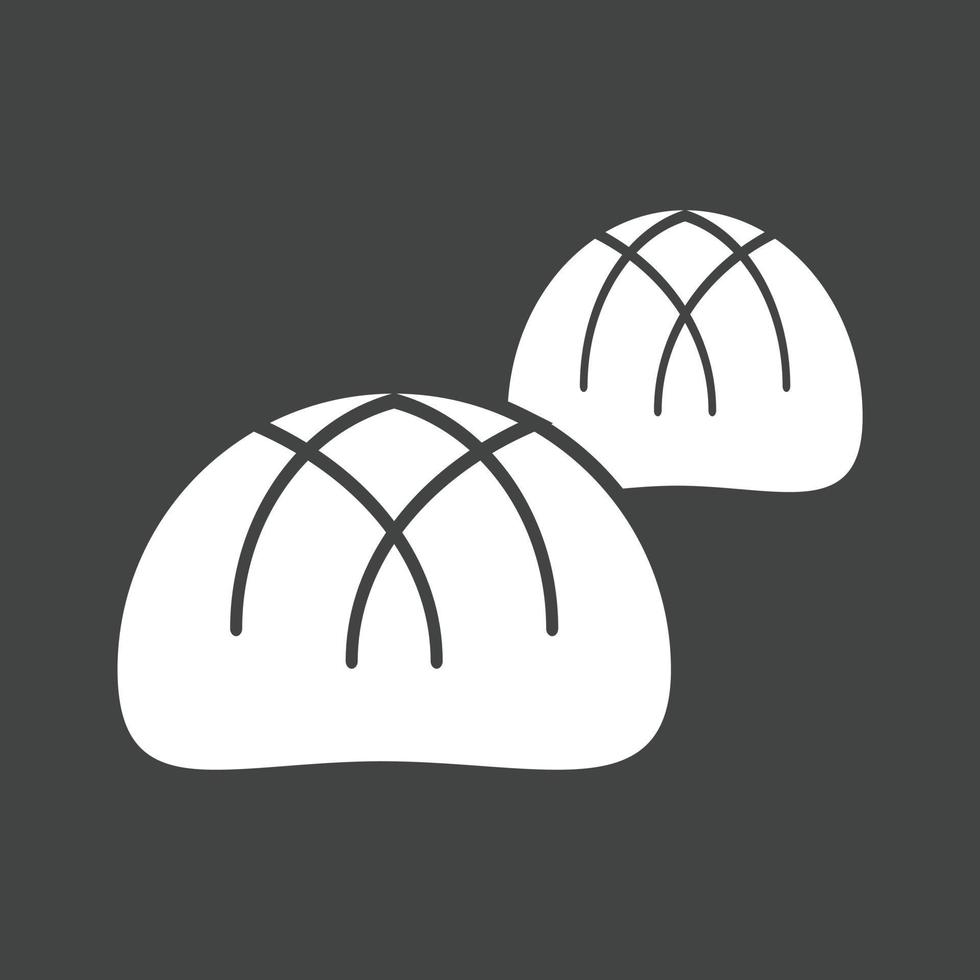 Small Baked Buns Glyph Inverted Icon vector