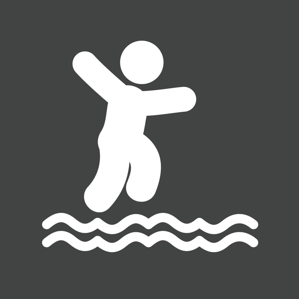 Jumping in Water Glyph Inverted Icon vector