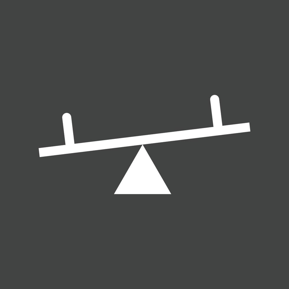 Seesaw Glyph Inverted Icon vector