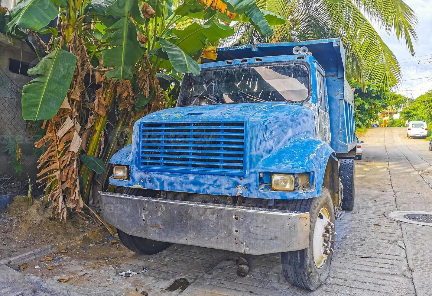 Mexican trucks cargo transporter delivery cars in Puerto Escondido Mexico. photo