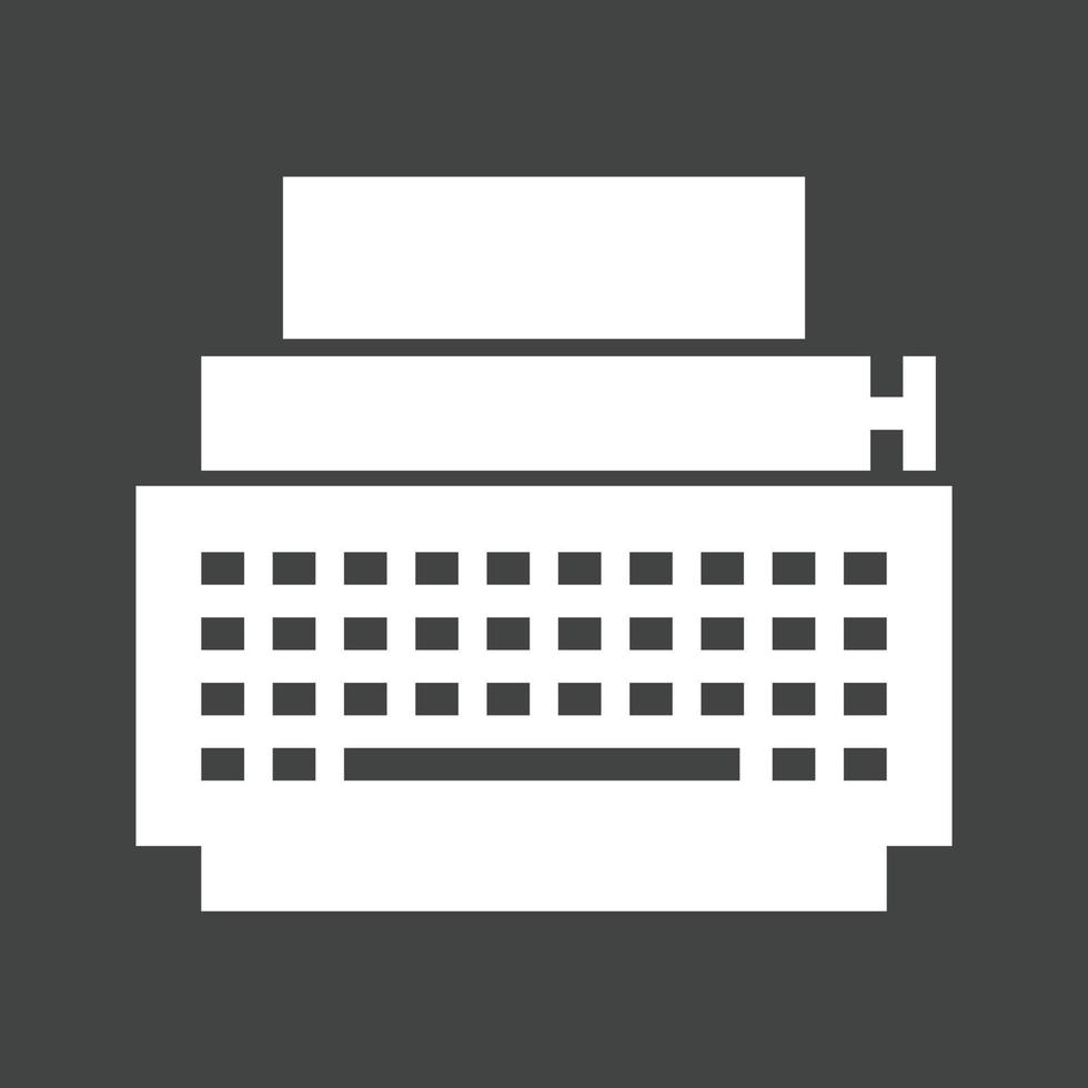 Typewriter Glyph Inverted Icon vector