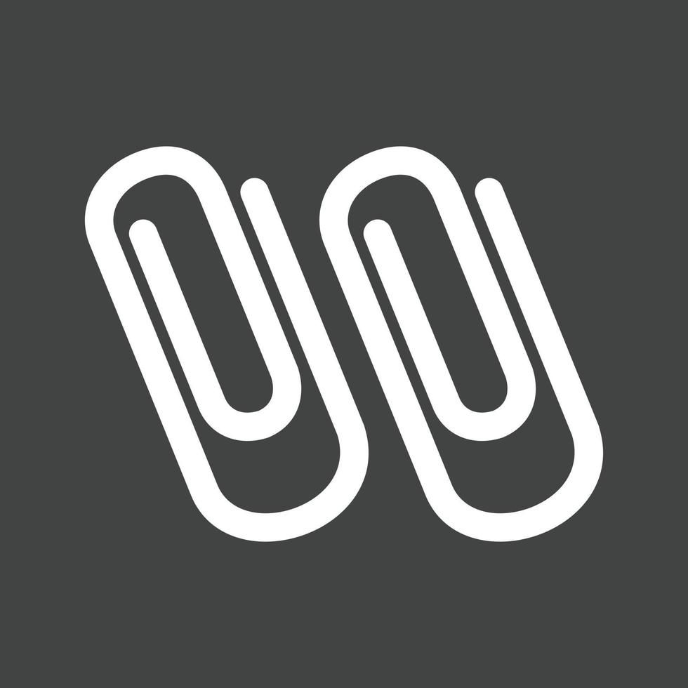 Paper Clips Glyph Inverted Icon vector