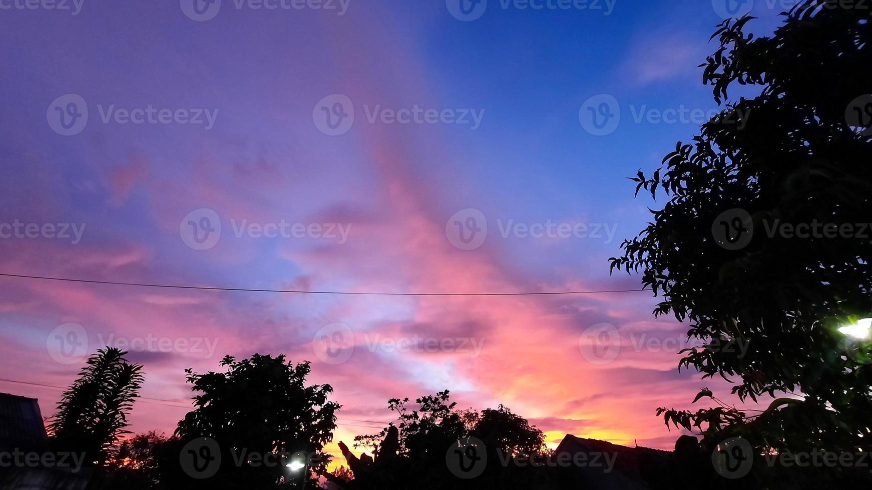 Pink and blue evening sky background 02 photo