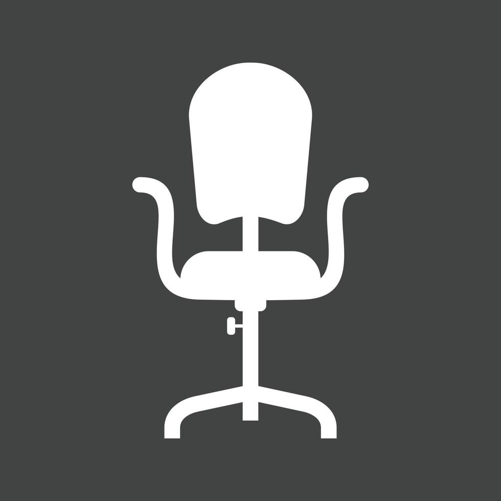 Office Chair I Glyph Inverted Icon vector