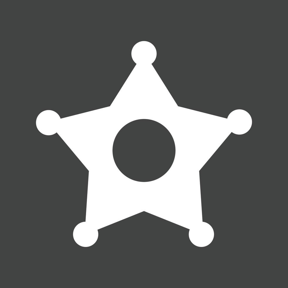 Sheriff Badge Glyph Inverted Icon vector