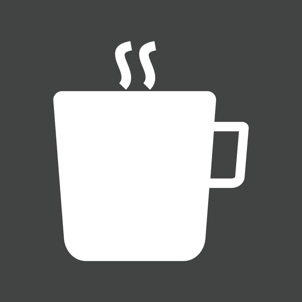 Tea Mug Glyph Inverted Icon vector