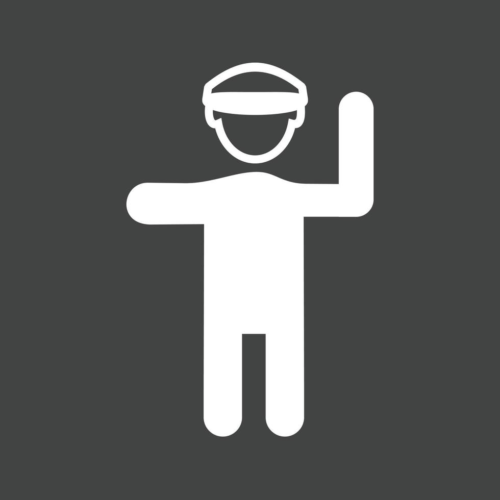 Traffic policeman Glyph Inverted Icon vector