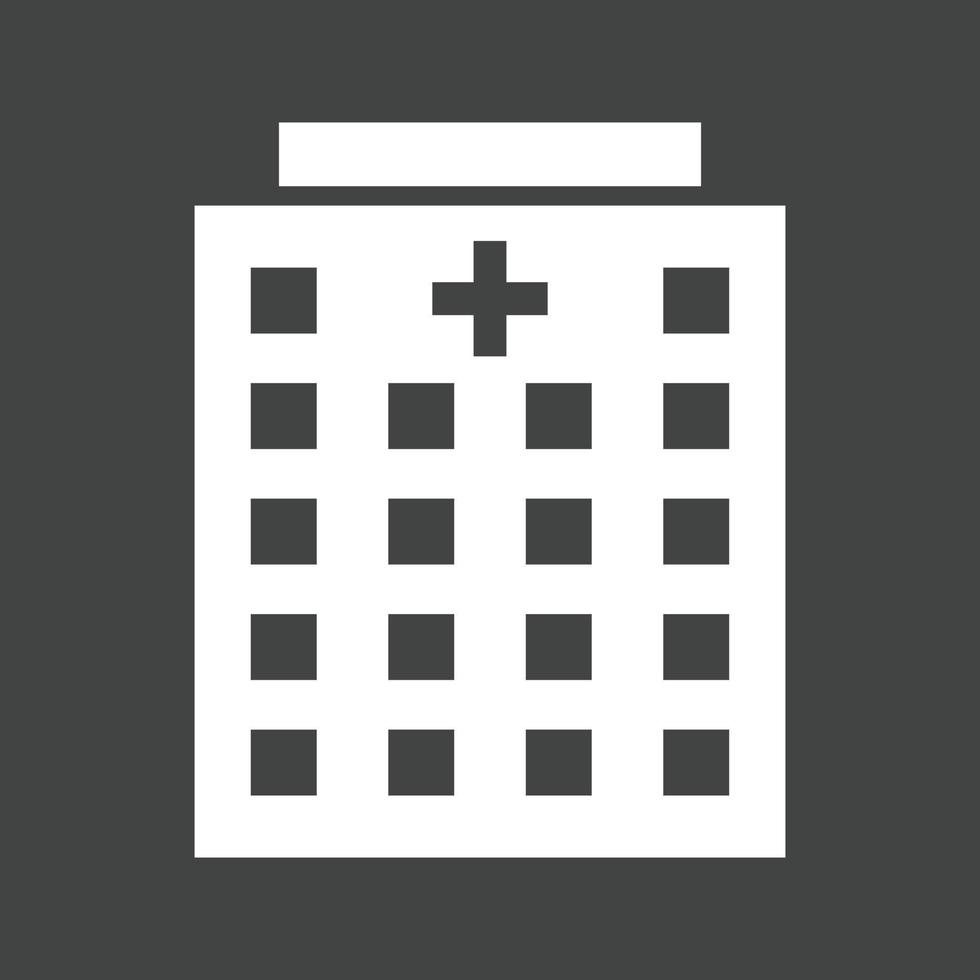 Hospital Glyph Inverted Icon vector