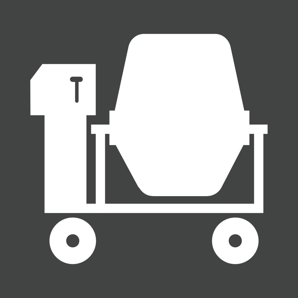 Cement Mixing Glyph Inverted Icon vector