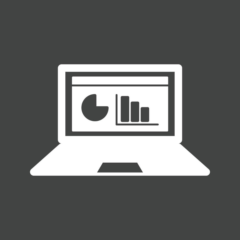 Online Stats Glyph Inverted Icon vector