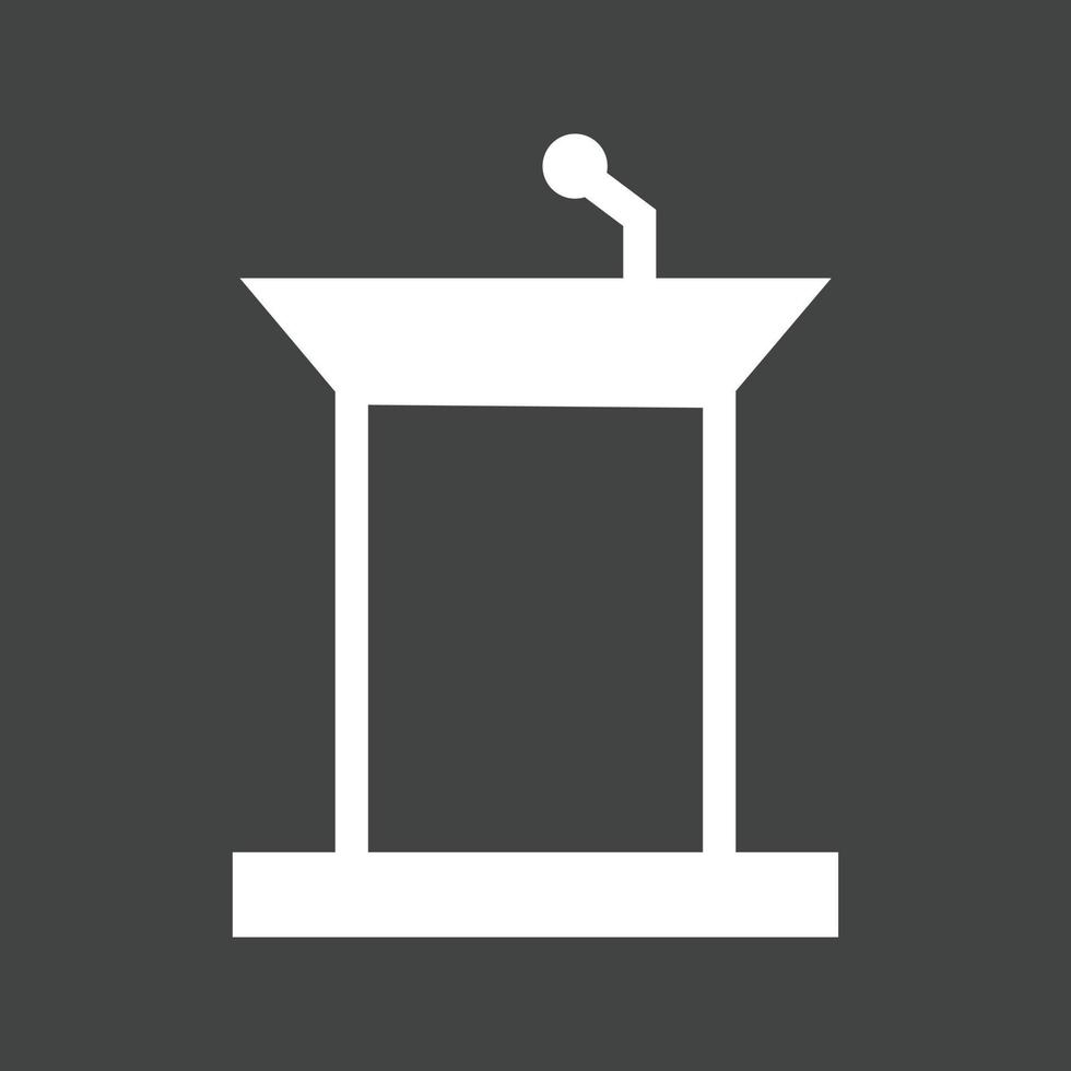 Podium Glyph Inverted Icon vector