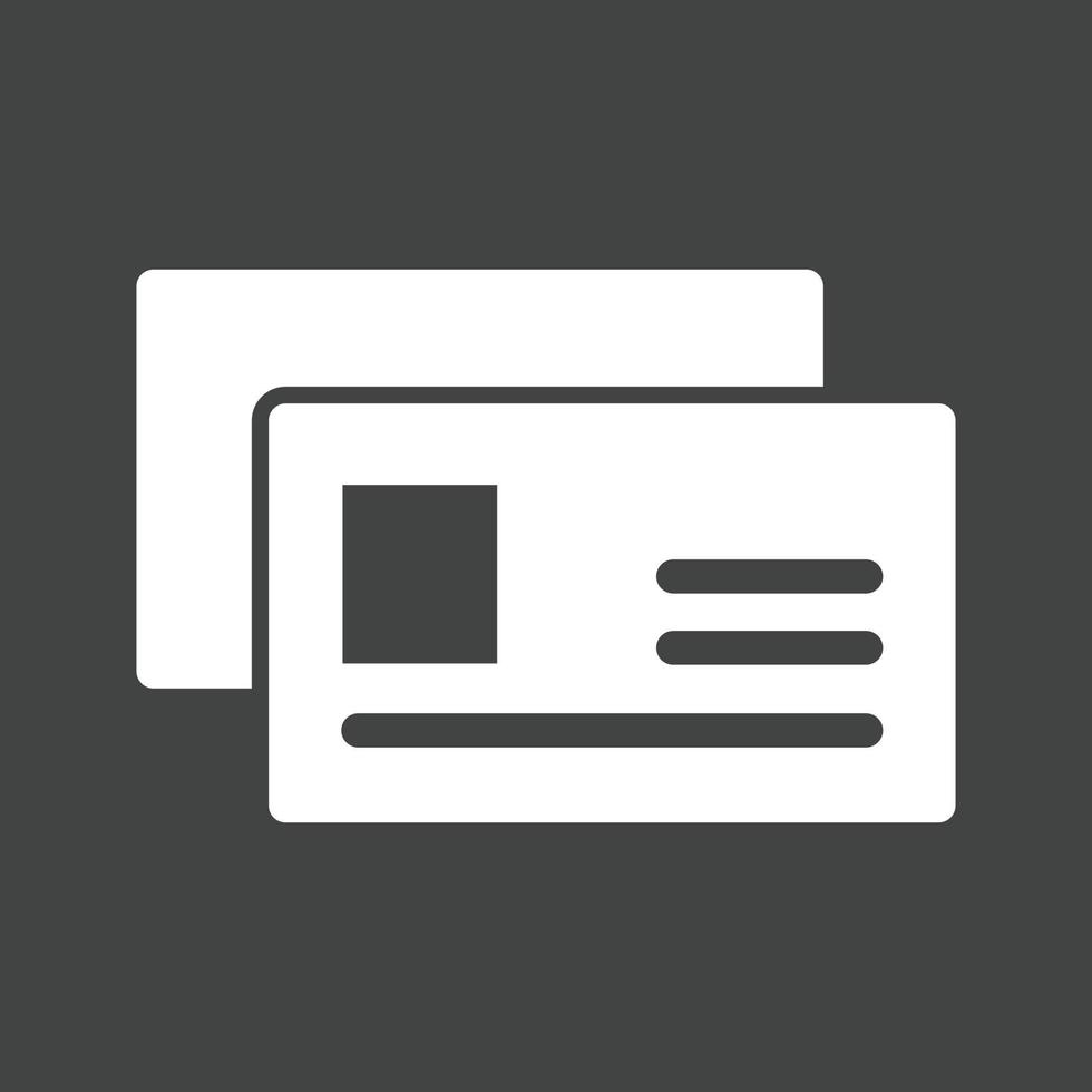 Business Cards Glyph Inverted Icon vector