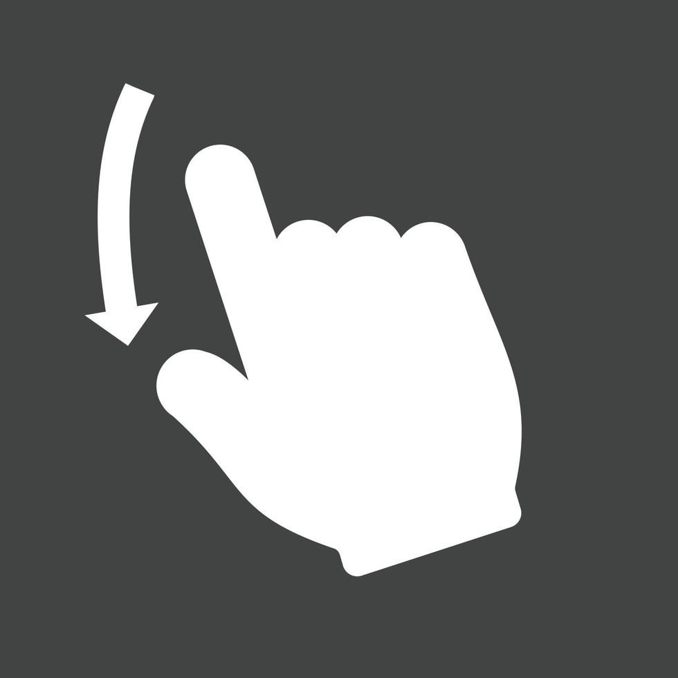 Swipe Down Glyph Inverted Icon vector
