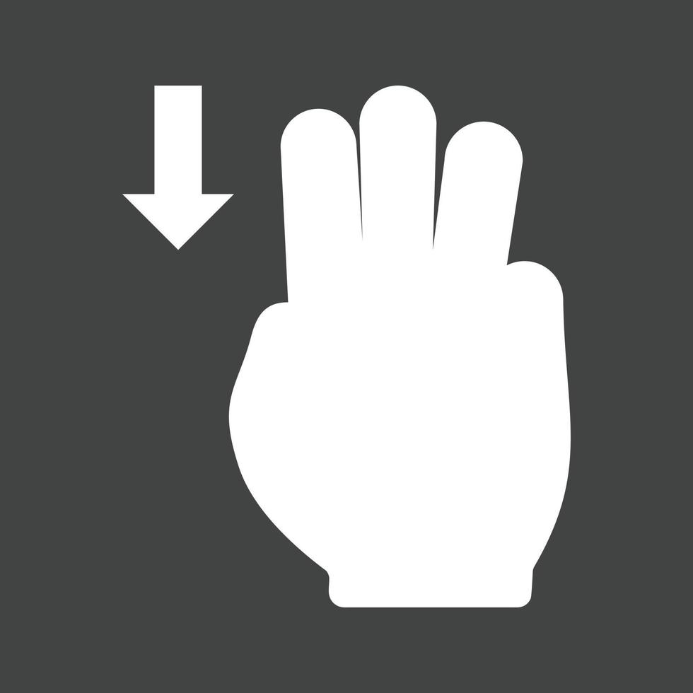 Three Fingers Up Glyph Inverted Icon vector