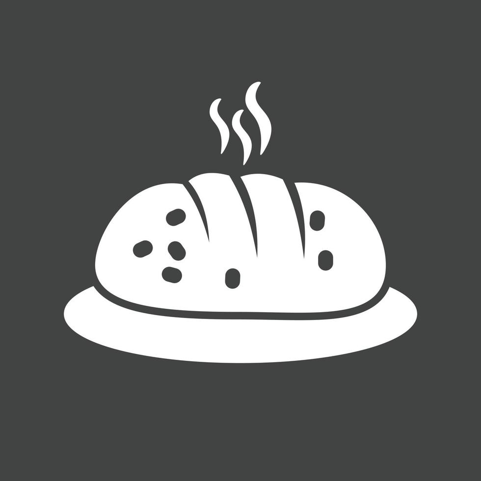 Hot Bread Glyph Inverted Icon vector