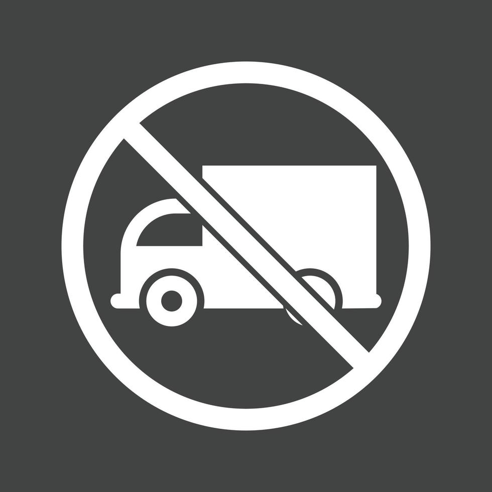 No truck sign Glyph Inverted Icon vector