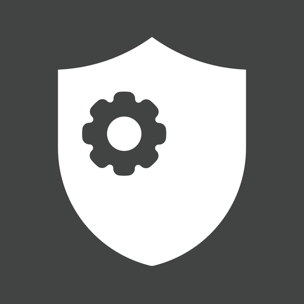 Shield Settings Glyph Inverted Icon vector