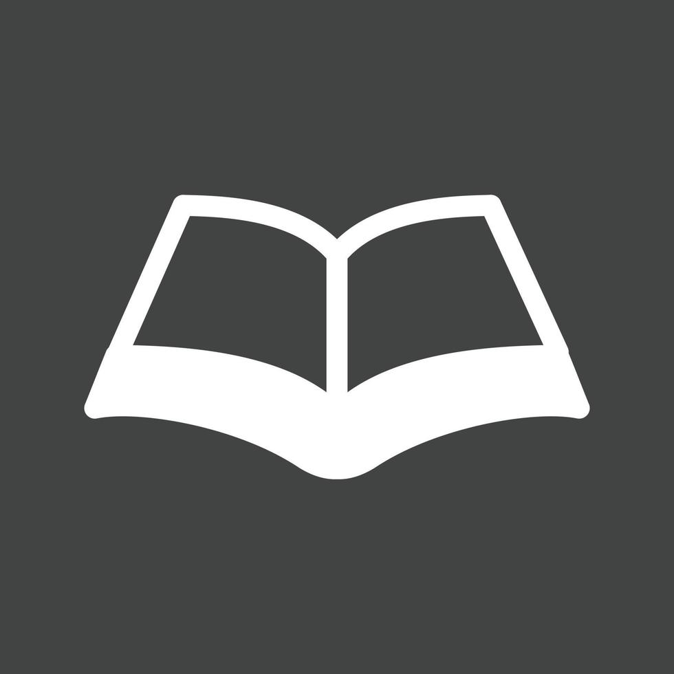 Open Book Glyph Inverted Icon vector