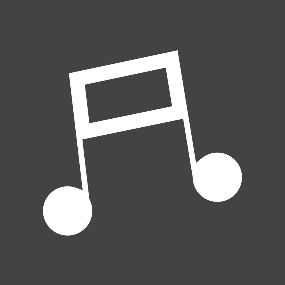 Music Note I Glyph Inverted Icon vector