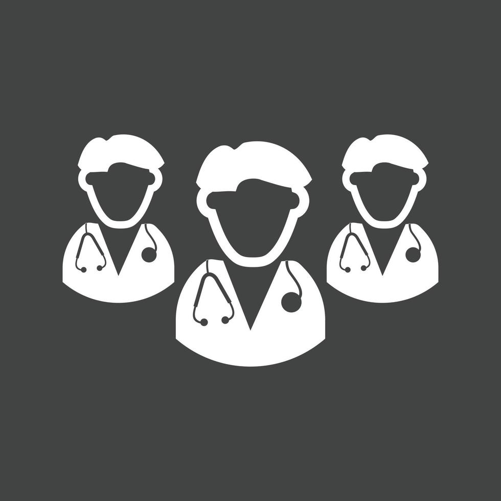 Doctors Glyph Inverted Icon vector