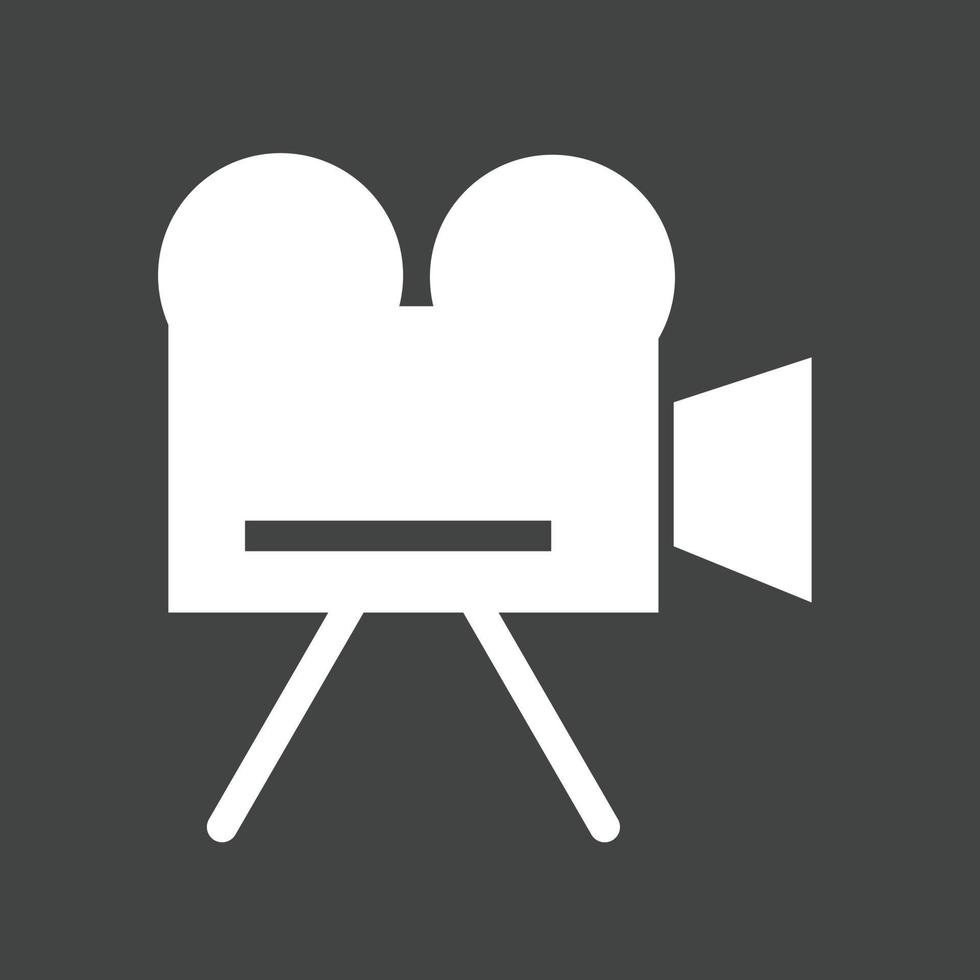 Video Camera II Glyph Inverted Icon vector