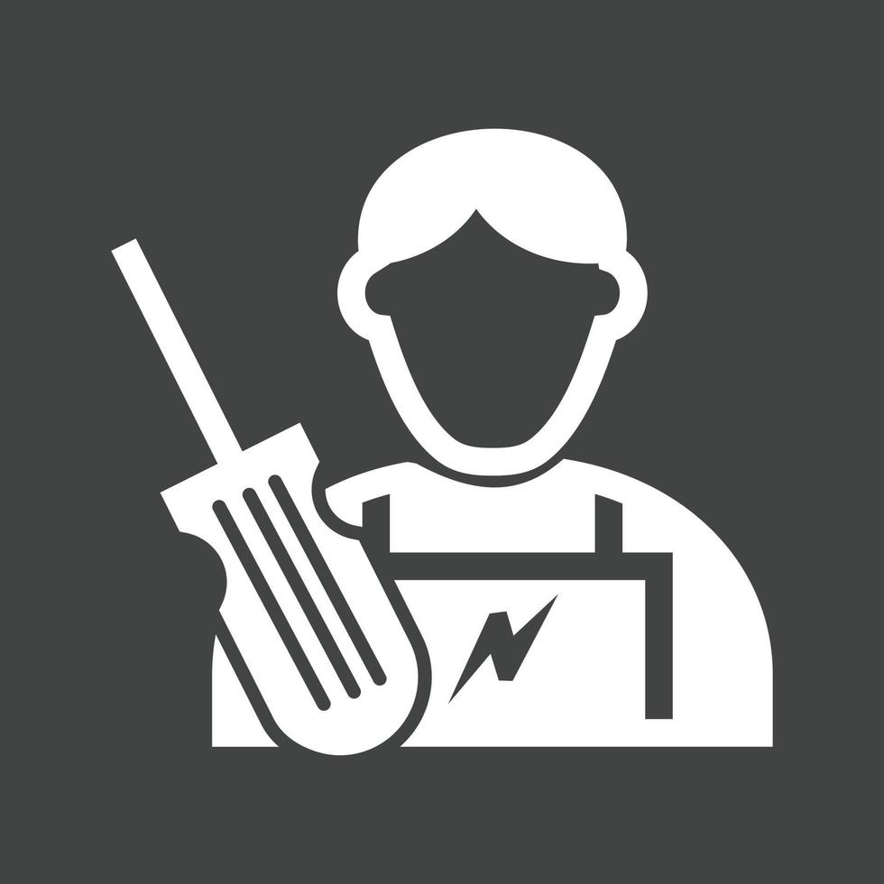 Electrician Glyph Inverted Icon vector