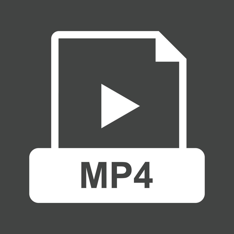 MP4 Glyph Inverted Icon vector