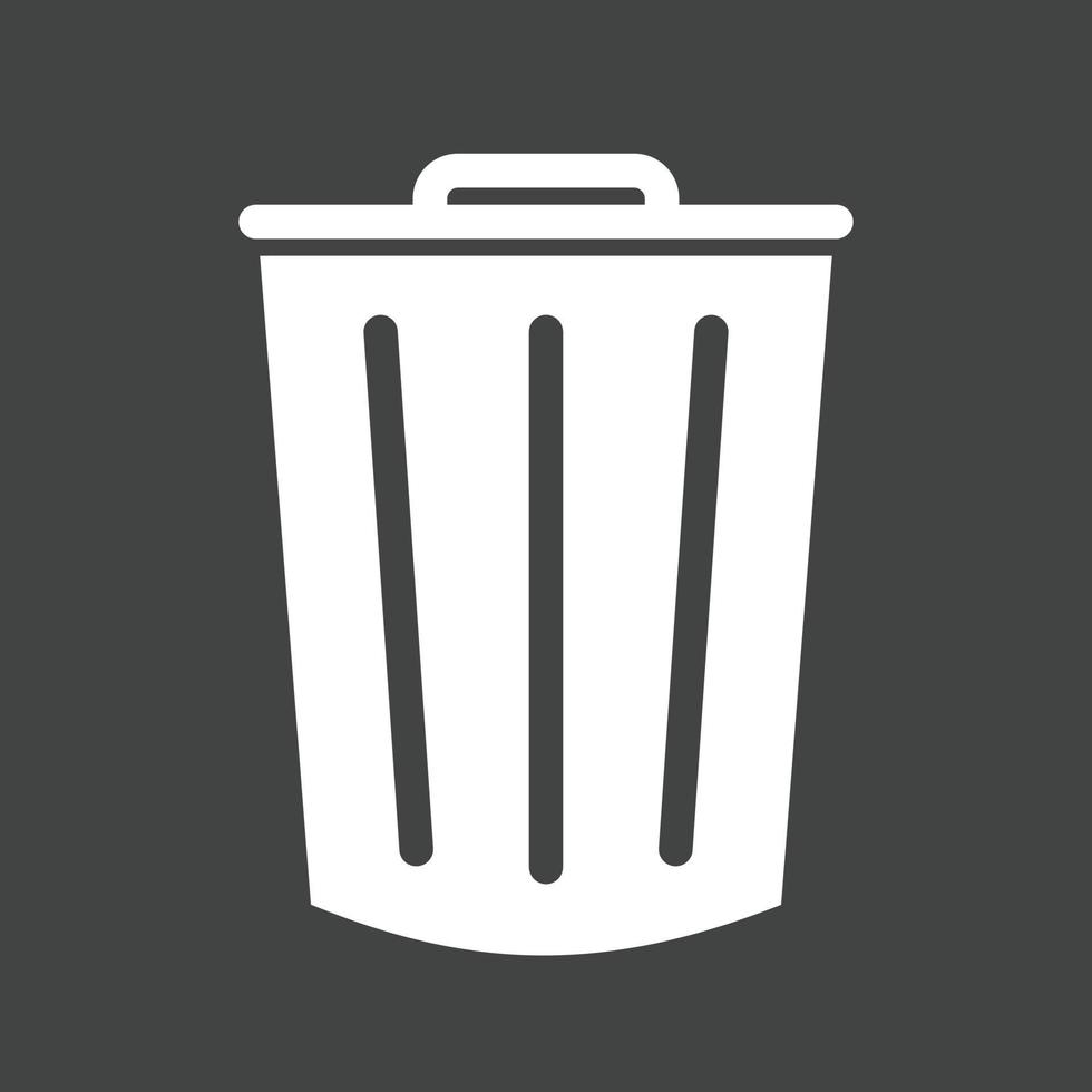 Dustbin Glyph Inverted Icon vector
