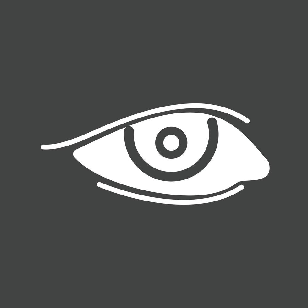 Eye with eyeliner Glyph Inverted Icon vector