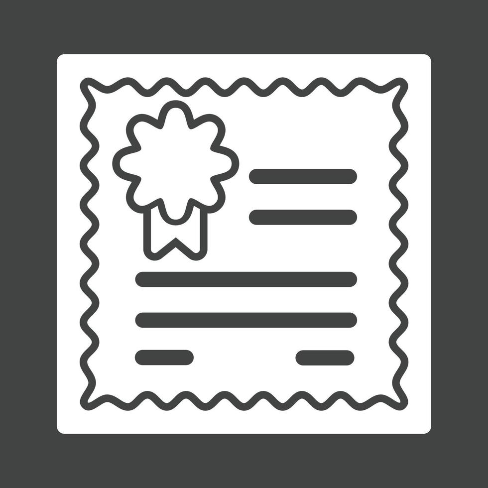 Diploma Glyph Inverted Icon vector