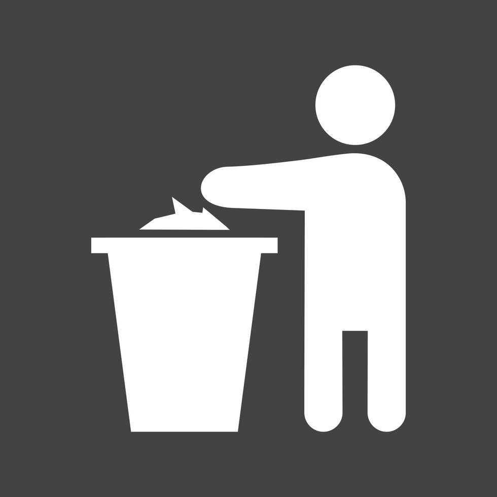 Throwing litter Glyph Inverted Icon vector