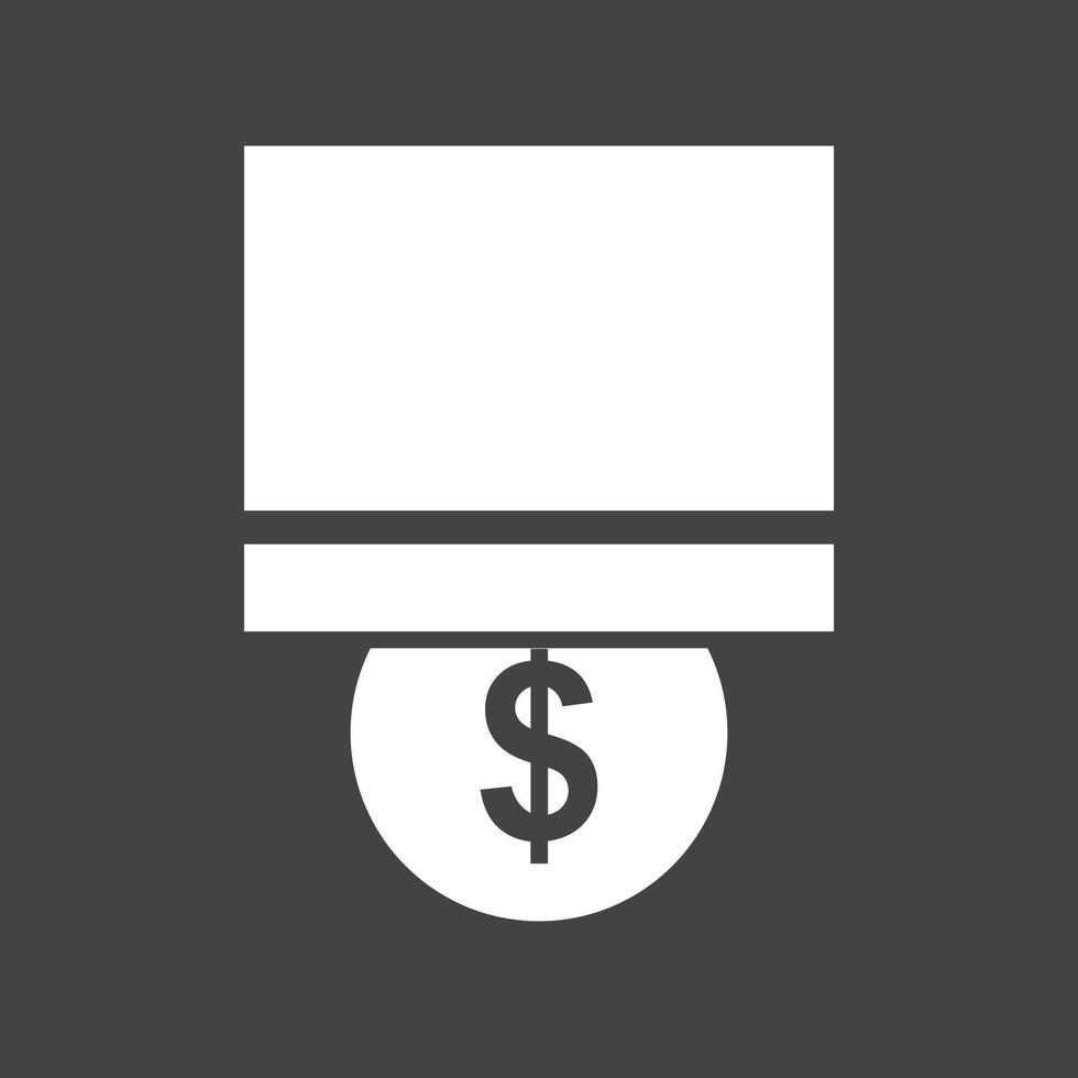 Insert Coin Glyph Inverted Icon vector