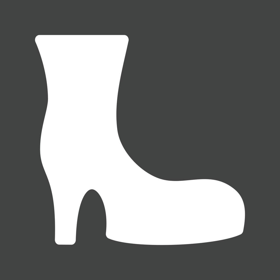 Boots with Heels Glyph Inverted Icon vector