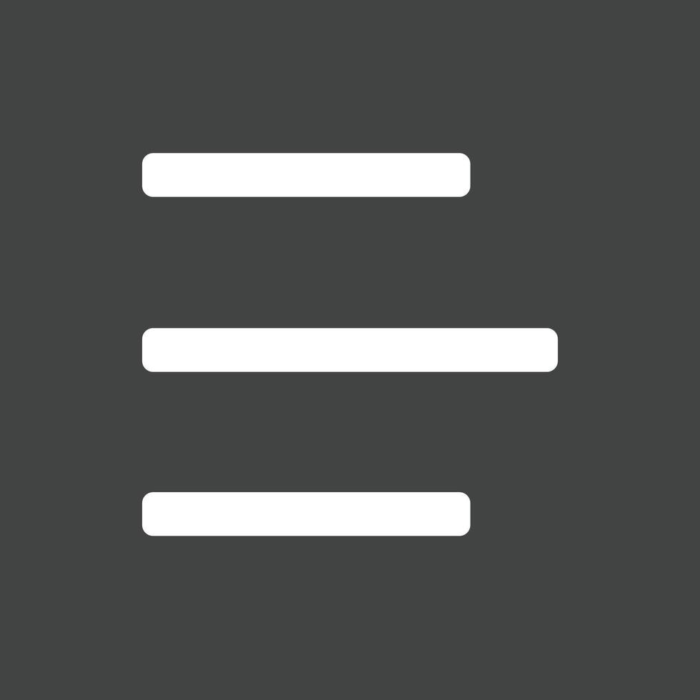 Left Align Glyph Inverted Icon vector