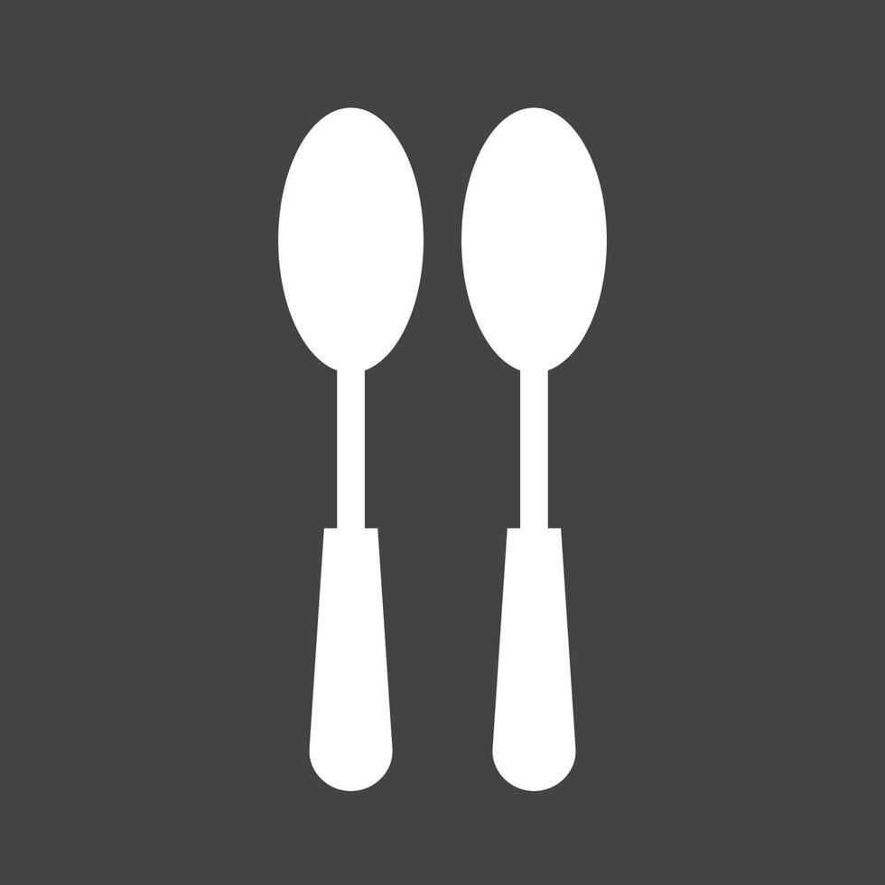 Spoons Glyph Inverted Icon vector