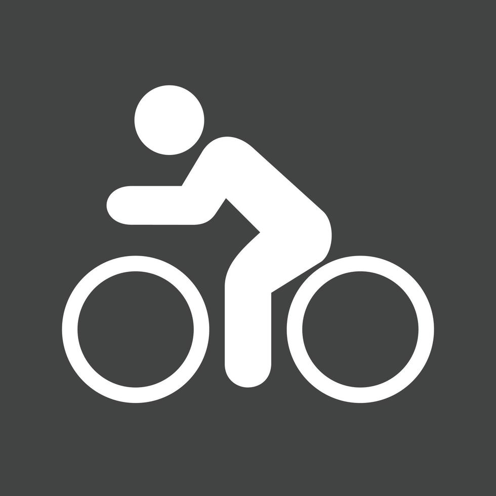 Cycling Person Glyph Inverted Icon vector