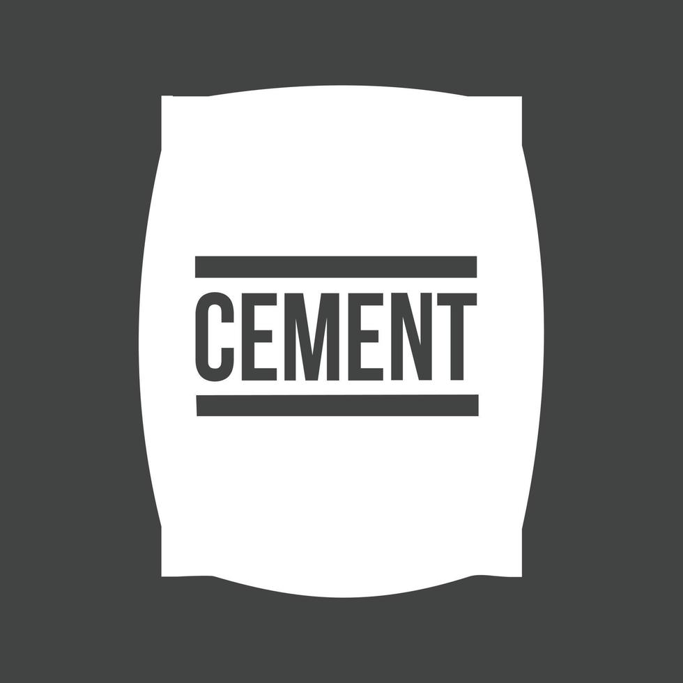 Cement Bag Glyph Inverted Icon vector