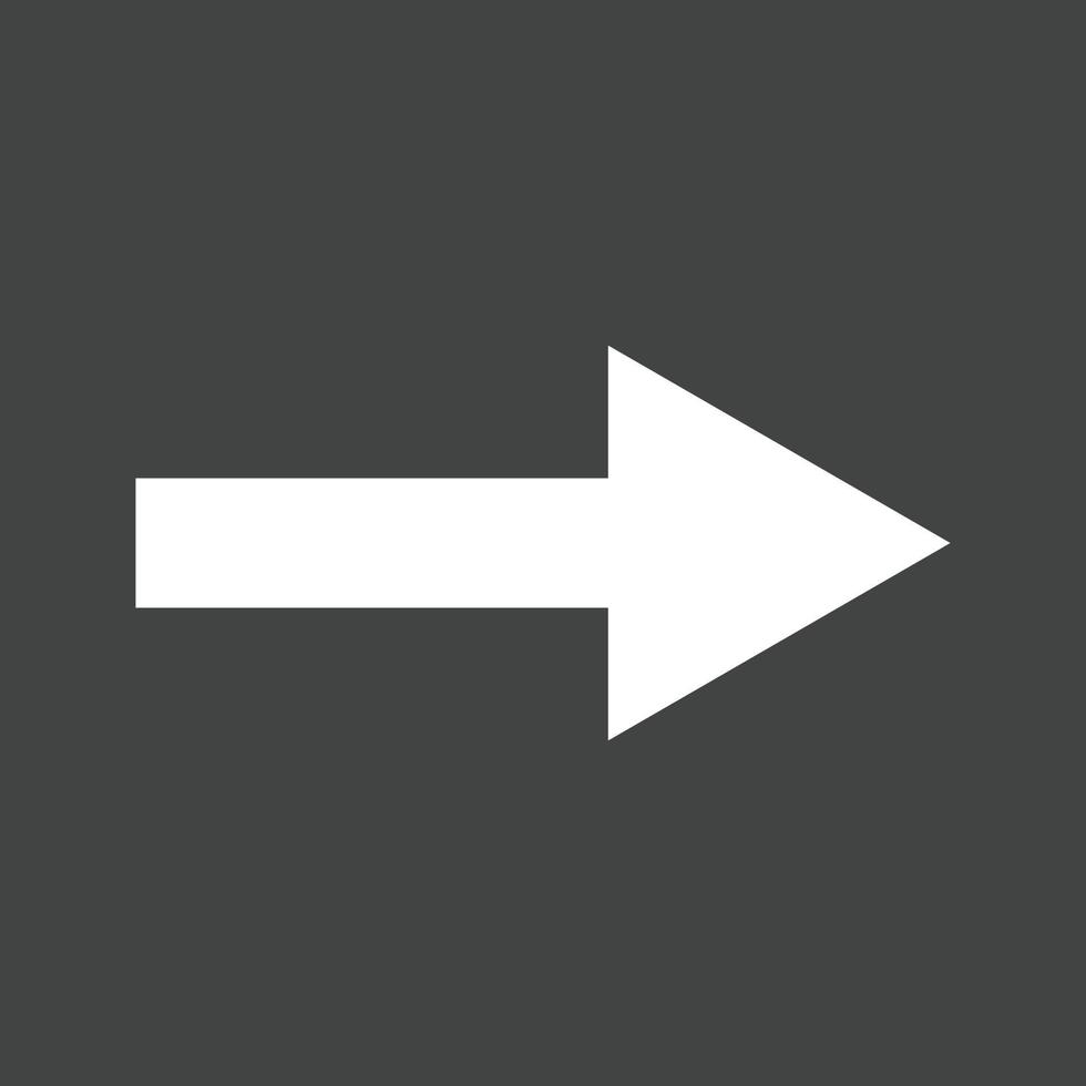 Right Arrow Glyph Inverted Icon vector