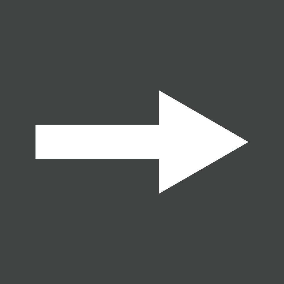 Right Arrow Glyph Inverted Icon vector