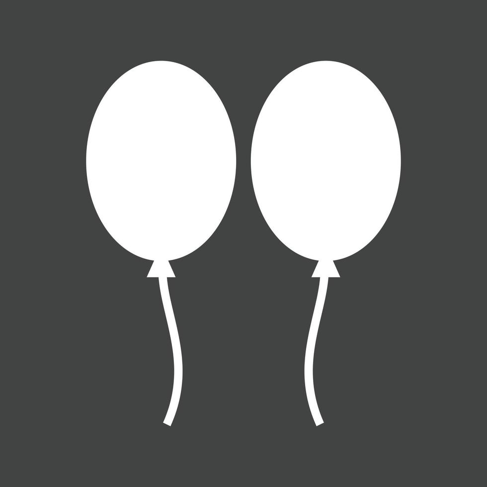 icono de glifo de globos invertido vector