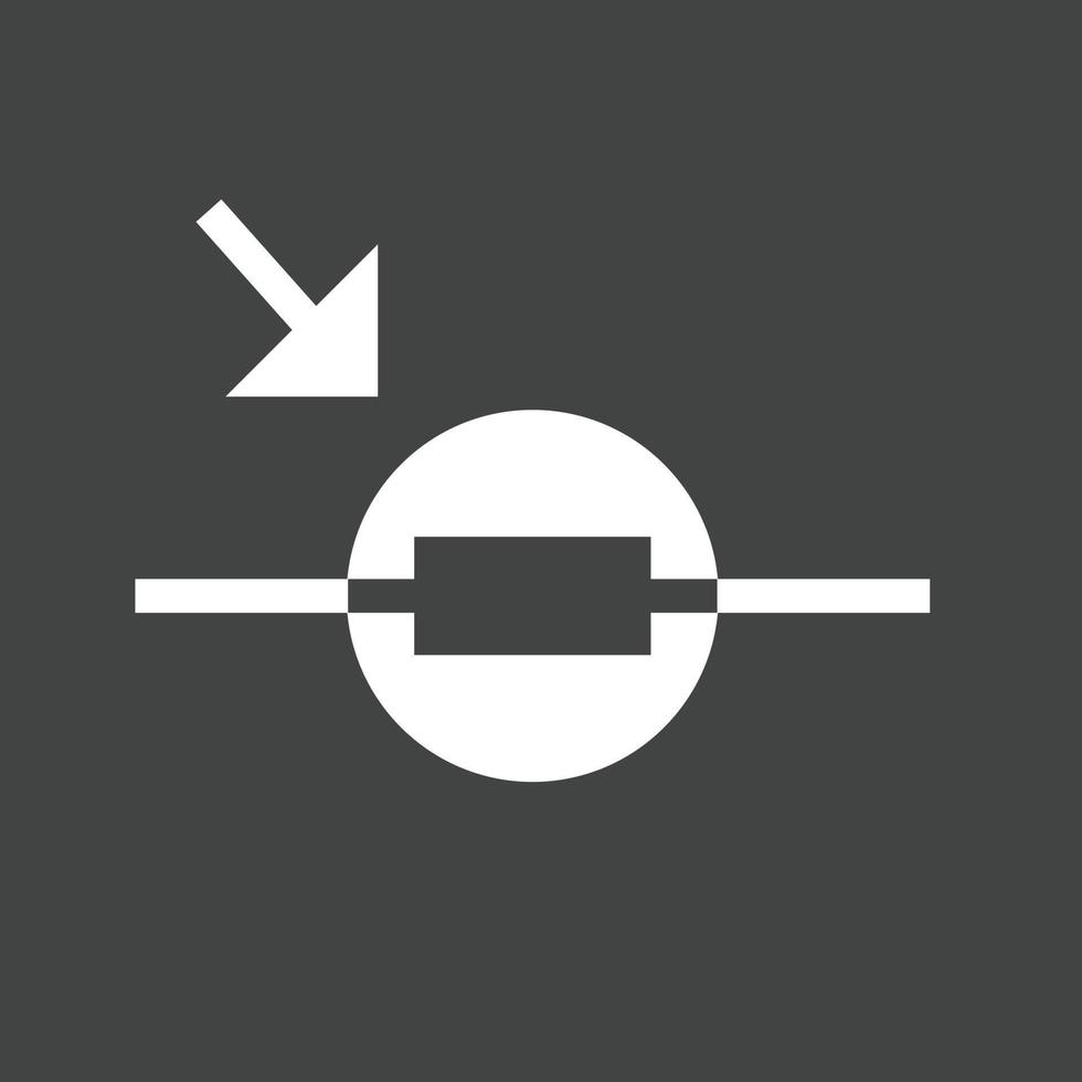 icono invertido de glifo de resistencia dependiente de la luz vector