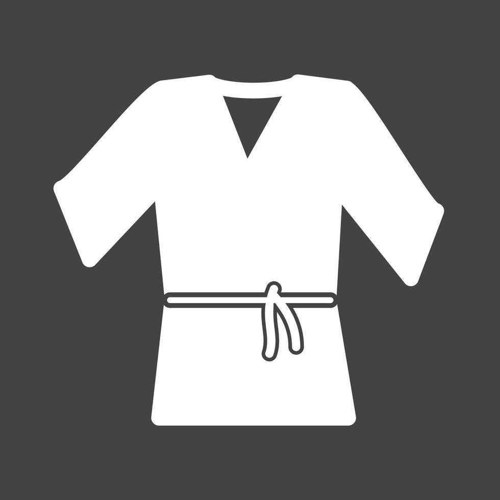 Karate Robe Glyph Inverted Icon vector