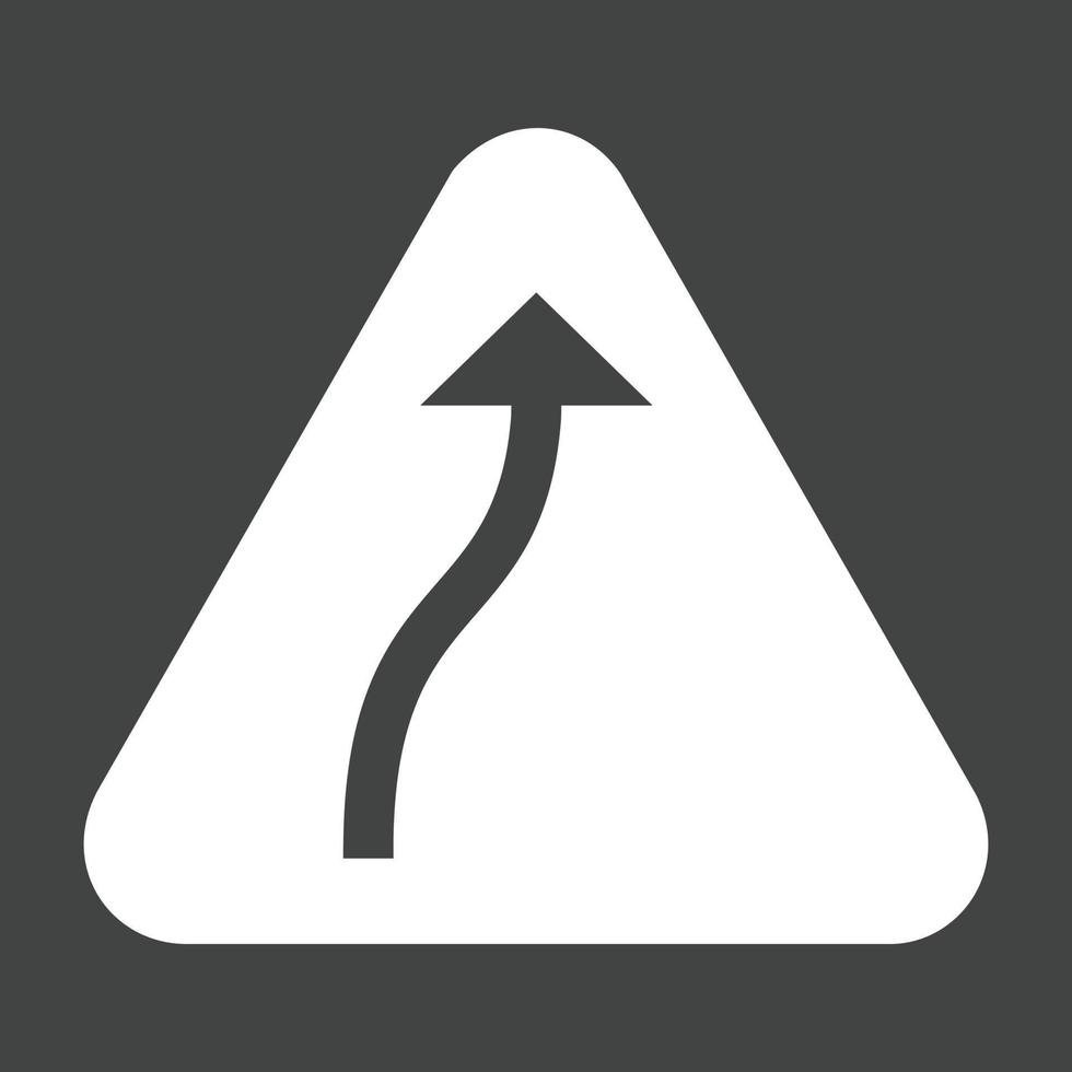 Right bend Glyph Inverted Icon vector