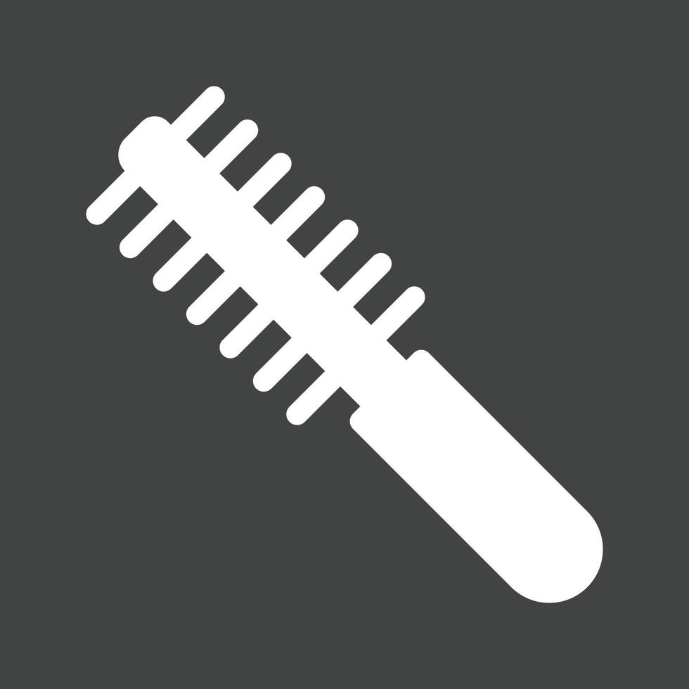 Curly Hair Comb Glyph Inverted Icon vector
