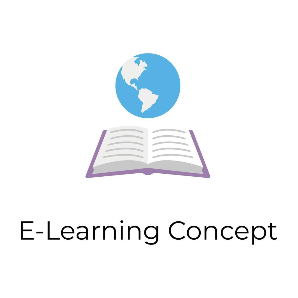 Trendy Elearning Concept vector