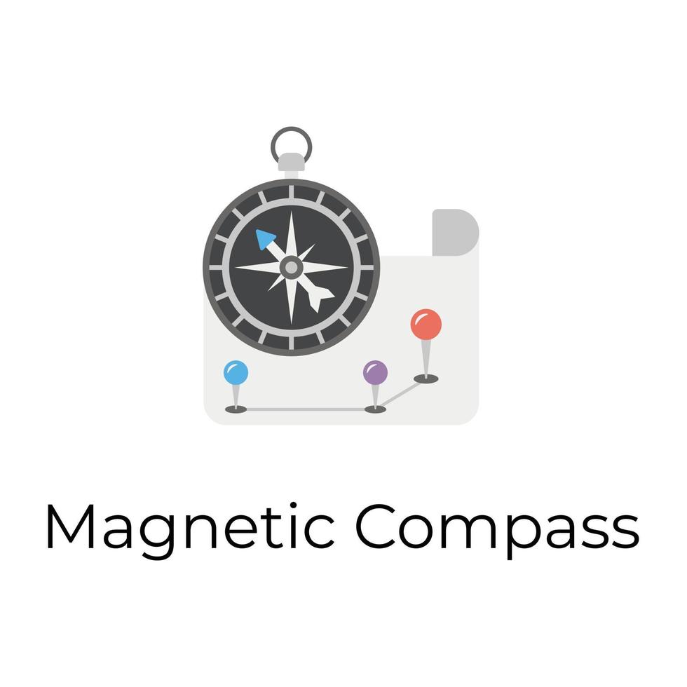 Trendy Magnetic compass vector