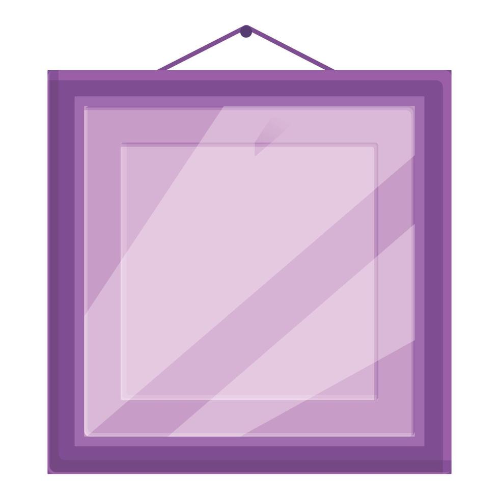Decorative photo frame icon, cartoon style vector