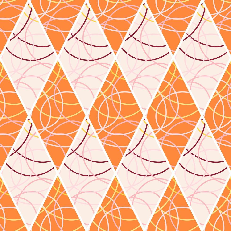 Decorative rhombus abstract lines tile ornament. Arabic style mosaic seamless pattern. vector